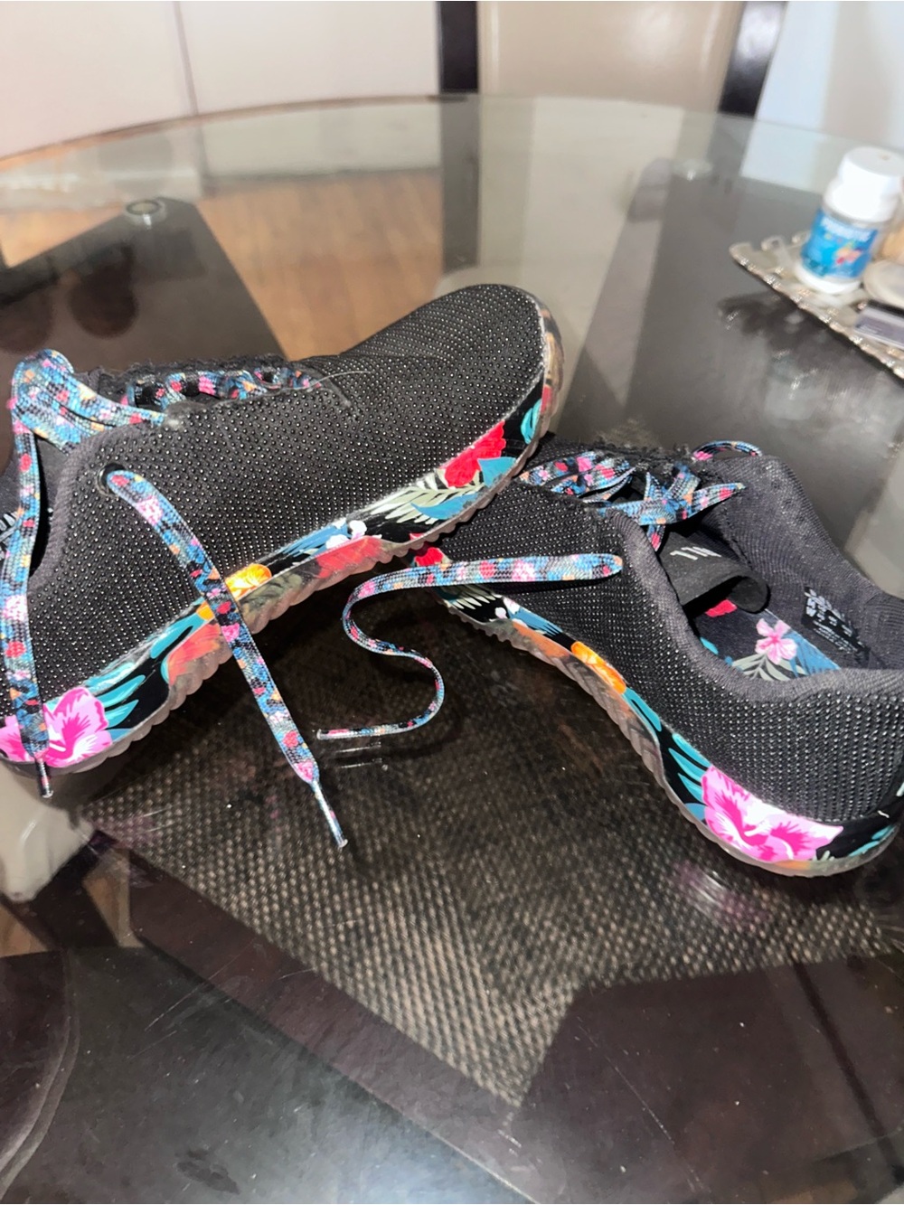 NOBULL Black Shoe Insert with Tropical Floral Accents
